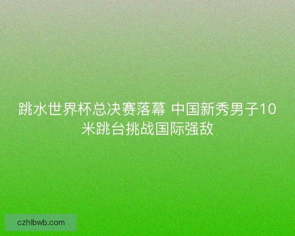 跳水世界杯总决赛落幕 中国新秀男子10米跳台挑战国际强敌